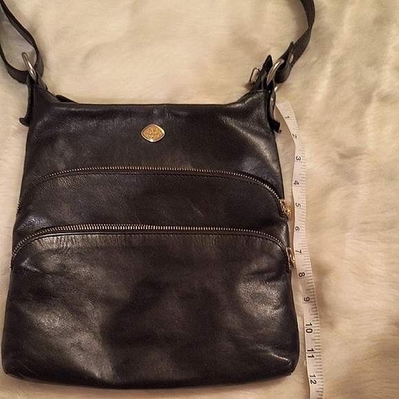 Black Leather Crossbody Bag - Picture 7 of 8